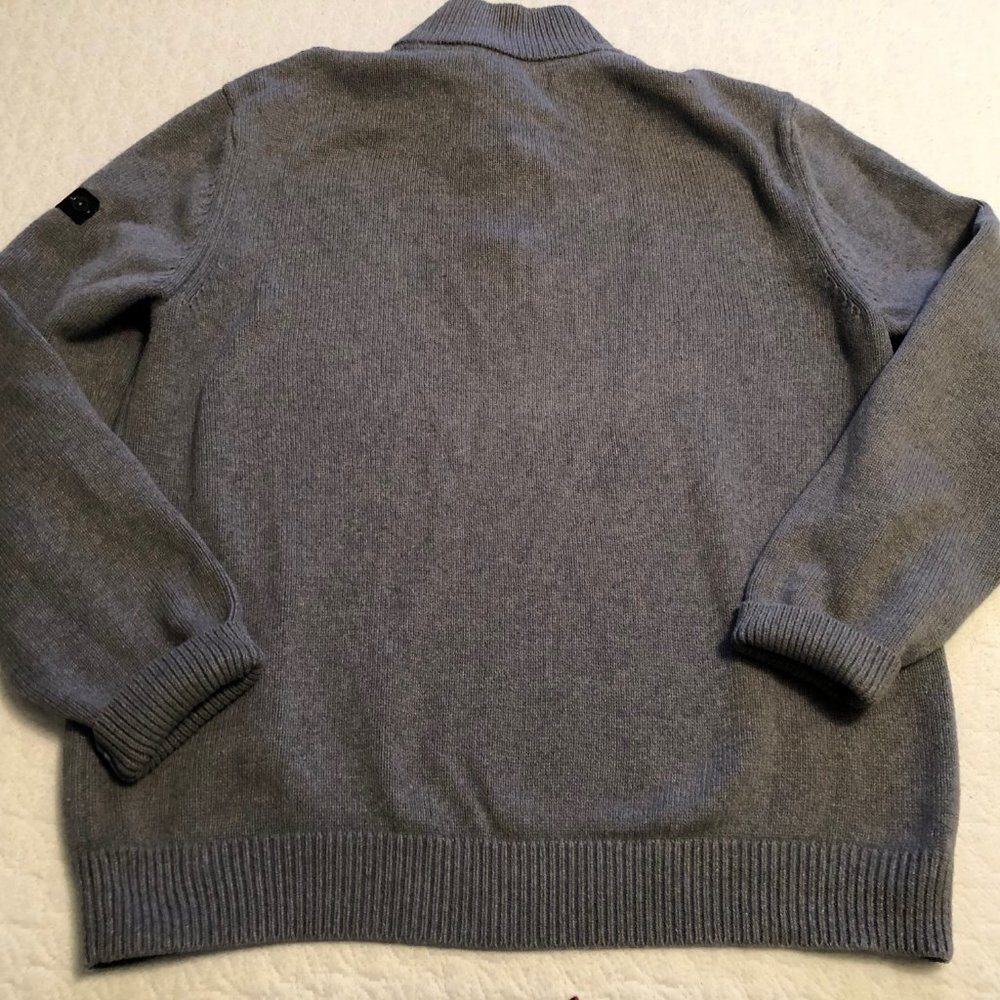 Ben Sherman 1/4 Zip pullover Sweater Men's XL, color grey, cable knit detail - Picture 8 of 8